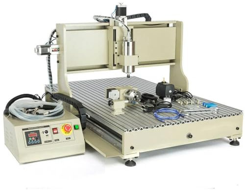 SOLOCJNL Machine de gravure CNC 1500 W, refroidie à l'eau, machine de sculpture 3D avec broche refroidie à l'eau et roue manuelle, port USB