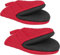 Lukezors Ofenhandschuhe, 500 Grad hitzebeständig Silikon Küche Mini Ofenhandschuhe, backen, Grillen, mikrowellengeeignet, waschmaschinenfest (2, rot)