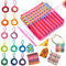 SAYHALO Webrahmen für Kinder, Hochwertiger Weben Groß 19 x 19 cm, Webrahmen Set inkl. 12-Regenbogen-Farben Wolle, 339 Handwerk Schleifen, Kinder Erwachsene Weben Webstuhl, DIY Weben Kit