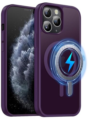 MOBESV Magnetisch Hülle für iPhone 11 Pro 5,8 Zoll, Handyhülle kompatibel mit MagSafe, Durchscheinende Matte Dünn Stoßfest Schutzhülle, Lila