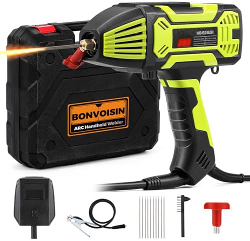 Bonvoisin Tragbares Handschweißgerät 220V, 20-200A mit IGBT Wechselrichter, Variable Stromeinstellung, mit Digitalanzeige, für 1/16-1/8 (1.6-3.2mm) Schweißerstäbe (EU)