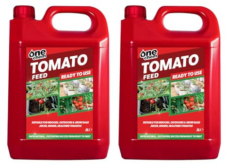 One Chem Tomato Plant Feed, 2 x 5 Litres, Liquid Solution, Indoor and Outdoor Growth Formula, Ready To Use