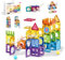 ROXENDA 101PCS Magnetic Building Blocks for Kids Ages 3-8 Magnet Tiles Set with Track and Little Ball|Construction Magnet Toys for Boys & Girls | Creative Construction Blocks with Idea Box（101 Pcs）