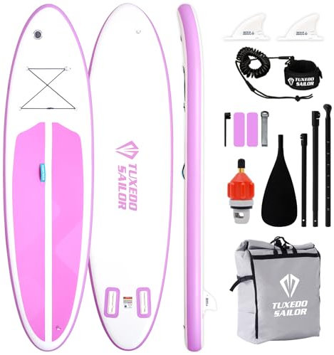 Tuxedo Sailor Tavola SUP Gonfiabile Adulti Tavola Gonfiabile Stand Up Paddle Board con Completa Paddleboard Accessori (Pink)