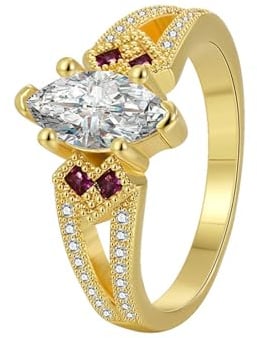 Bishilin Verlobungsringe Damen Gold 750 585 375, Eheringe mit Moissanit Rubin Hochzeit Ringe Frauen Nickelfrei Größe 50-62