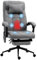 Vinsetto Fauteuil de Bureau avec Massage et Chauffant, Chaise de Bureau Ergonomique, Repose-Pied, vérin à gaz TUV, appuie-tête Amovible et Dossier inclinable, Hauteur réglable, Gris