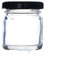 Pack of 100 41ml Mini Glass Jam Jars (1.5oz) including Twist Off lids - Perfect for Jam, Marmalade, Preserves, Sample Pots and more. (Black Lid, Pack of 100)
