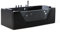 Whirlpool Badewanne Samurai SCHWARZ 174x79 cm mit 10 Massage Düsen LED Beleuchtung Licht freistehende Wanne mit 3 Schürzen Glas Hot Tub Spa indoor innen günstig