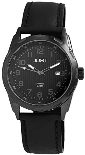 Just analoge Herrnuhr mit Edelstahlgehäuse und Datumsanzeige - 48-S4159-BK