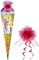 Schultüte - Einhorn - Pegasus/Pferd Unicorn - 22 cm - rund - incl. Name und Schleife - mit Tüllabschluß - Zuckertüte - mit/ohne Holzspitze - Roth - Sc..