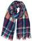 Caspar SC489 bunter Damen XXL Karo Streifen Schal, Farbe:blau, Größe:One Size