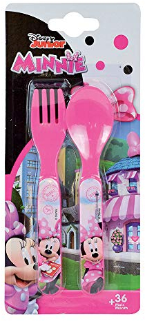 005769 Disney Minnie Ensemble de Couvert Composée d'une Fourchette et d'une Cuillère pour Enfant