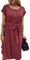 Bequemer Laden Sommer Damen Kleid Knopfleiste Kurzarm Locker Kleider Elegant Sommerkleid Strandkleid Freizeitkleid Midikleid Businesskleid mit Taille Krawatte, Rot, XL