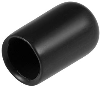 sourcing map 20uds Caucho Extremo Tapas 7mm ID Vinilo Redondo Extremo Tapa Cubierta Tornillo Rosca Protectores Negro