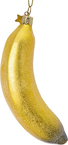 SIKORA Banane besondere Weihnachtskugel Glas Christbaumschmuck Deko Figur Weihnachten Anhänger Ornament - Trend Line - BS545
