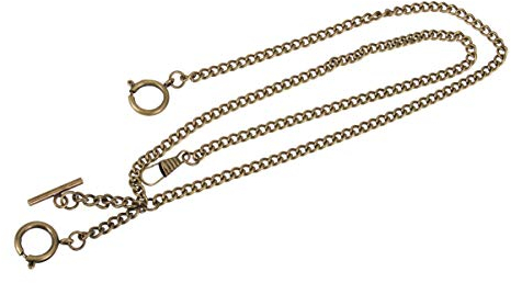 UKCOCO Taschenuhr Kette Vintage Taschenuhr Ketten Kette für Taschenuhr Klassische Bronze Uhrenkette T- Bar Kette Hängende Taschenkette Weste Kette Für Männer Frauen