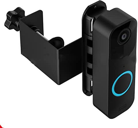 Blink Anti-Theft Doorbell Bracket, No-Drill Mounting Bracket for Blink Video Doorbell Cover Holder, Non-Block Sensor (Flashing, Black) MB02