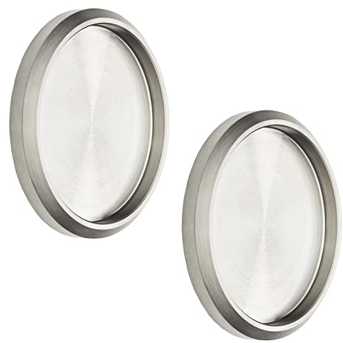 SOTECH 2 Stück Schiebetürgriffe MILA Griff-Ø: 70 mm zum Aufkleben mit UV-Kleber Möbelgriffe echt Edelstahl Muschelgriffe für Glas-Türen & Zimmertüren Griffmuschel zum Aufkleben Glastürgriffe