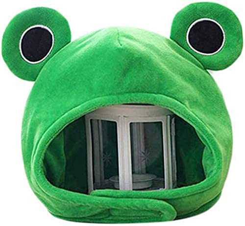 TENDYCOCO Froschhut grüner Anime-Plüschhut in Froschform, Kopfbedeckung, lustige Neuheit, Plüschhut, lustige Plüschhut, Partyhüte für Kinder und Erwachsene