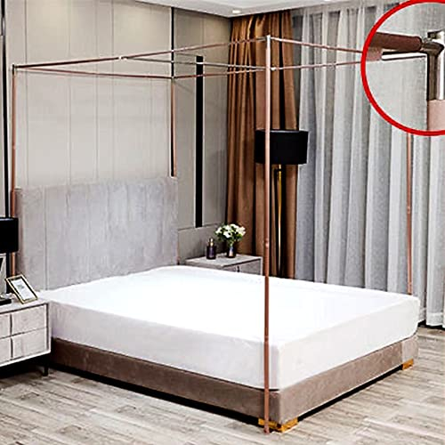 Verdickte Spiralverbindung Stil Design Metall Baldachin Bettrahmen Pfosten für Queen Size Edelstahl 4 Eckbett Moskitonetz Halterung für Metallbett Holzbett