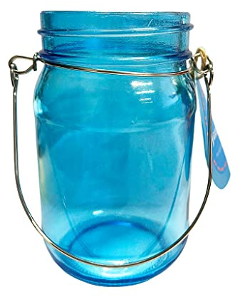 Blue Jam Jar Tealight Holder
