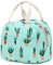 Esfoxes Bolsa de almuerzo para niñas y mujeres, reutilizable, aislada, lonchera para escuela, trabajo, picnic (cactus)