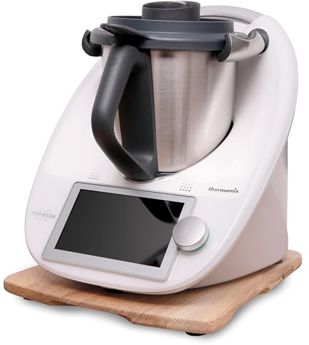 Virelia Planche Coulissante pour Thermomix TM6 TM5 | Support en Bois de Chêne FSC | Plateau Glissant pour Déplacement Facile | Accessoire Thermomix Stable et Élégant