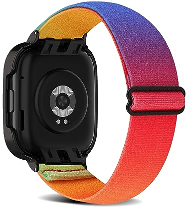 KoGiio Nylon Cinturino Compatibile con Xiaomi Redmi Watch 3 Active, Uomini Donne Traspirante Leggero Elasticità Sportiva Cinturino Compatibile con Xiaomi Redmi Watch 3 Active-Arcobaleno