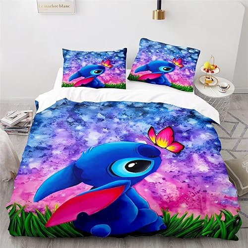 Shaari 3D Drucken Bettwäsche Set 135x200,Microfaser Einzelbett 1 Bettbezug Mit Reißverschluss + 1 Kissenbezüge 80x80