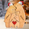 VEELU Personalisiertes Holzkunstpuzzle der Bärenfamilie mit 2-6 Namen| Holz Bär Skulpturen Desktop Ornament Home Tischdekoration, Geschenk für Familie, Muttervatertag Geburtstag