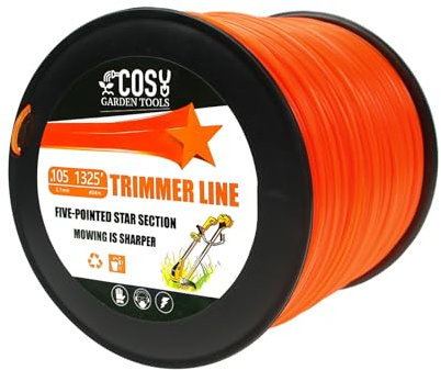 COSY GARDEN TOOLS Filo per tagliabordi di qualità Commerciale, Corda per mangiatori di Erbacce del pentagono, in Nylon di Alta qualità,Filo per decespugliatore 2,7mm x 404m,2,3kg