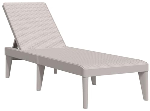 vidaXL Sonnenliege, Gartenliege Verstellbare Rückenlehne, Liegestuhl Liege mit Rattan-Optik, Relaxliege Strandliege Gartenmöbel, Cappuccino-Braun PP