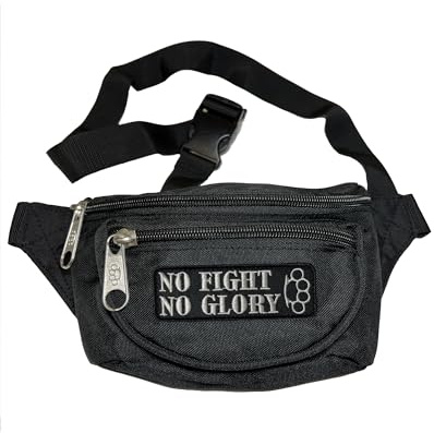Bauchtasche No Fight No Glory in schwarz I Gürteltasche Hüfttasche Waist Hip Bag