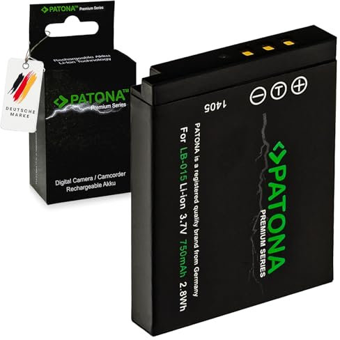 PATONA Premium Batterie LB-015 Rechange pour Kodak LB015 LB 015, 750mAh, 3,7V Li-ION, Rechargeable, Compatible avec Kodak WPZ2 | Haute Performance, Longue durée de Vie