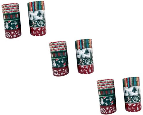 STOBOK 24 Rollen Weihnachts-Klebeband DIY- Sammelalben Waschi Washi Tape zum Verpacken von Geschenken Weihnachts-Washi-Tape Japanisches Papier schmücken Klebstoff Papier Klebeband