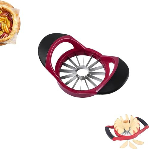 16 Slice Apple Slicer and Corer, Apple Slicer and Corer 16 Slice, Apple Slicer 16 Slices Stainless Steel, Multifunction 16 Slice Apple Slicer and Corer (Red*1)