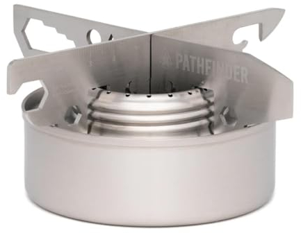 The Pathfinder School Alcohol Stove & Stove Stand Multi-Tool Bundle