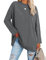 Famulily Women's Comfy Tunic T Shirt Loose Fitted Long Sleeve Tee Shirts Ladies Elegant O Neck Tops (L, Dark Grey)