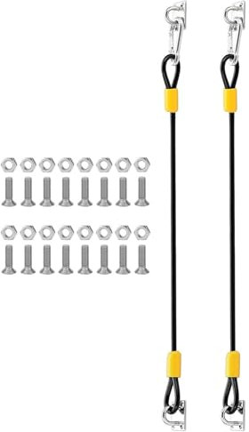 Heavy Duty Wheelie Bin Locks, Bear Proof Wheelie Bin Locks - Bear Proof Tool Set - Rubber Coated Wire Rope Trash Can Lid Closure Straps for Home, Garden, Patio, Yard