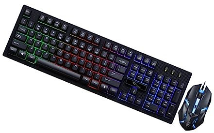 Artibetter 1juego Teclado y Ratón USB Mecánico Iluminado para Gaming Diseño Especial y Experiencia Única