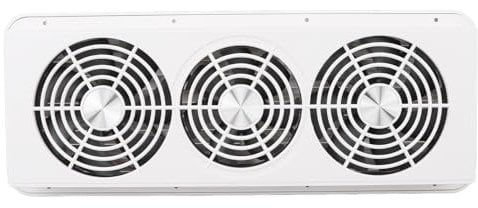 Fabater Ventola di Raffreddamento per Frigorifero 12V, Tre Ventole Ventola di Ventilazione Laterale Silenziosa con Rete di Protezione per Yacht Barca, Dissipazione