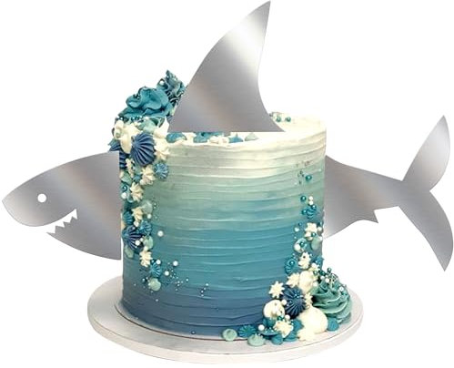 3 Stück Hai Tortendeko Acryl Ozean Tiere Sets Hai Kuchen Deko Ozean Hai Cake Topper für Baby Dusche Kinder Hai Thema Geburtstag Party Kuchen Dekorationen