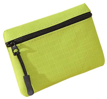 Petit sac de rangement | Pochette pour pièces de monnaie | Porte-monnaie | Pochette compacte | Étui de voyage | Petite pochette souple pour clés de voiture avec poche zippée pour homme et femme, Vert,