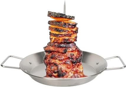 Culnflun Vertical Skewer Grill, Stainless Steel Removable Vertical Skewer Cooker fit for Brazilian Style Kebabs Tortillas and Oven Roasted Dishes with Cleaning Brush
