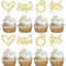 Xsstarmi 24 Pack We're Engaged Cupcake Toppers Diamond Ring Glitter Sweet Heart Love She Said Yes Cupcake Picks for Wedding Engagement Bridal Shower Theme Party Cake Decorations Supplies Gold