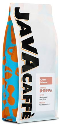 Java Caffè Crema Intenso Coffee Beans 1kg | Hand Roasted In The UK, 100% Arabica Blend in Resealable Bags