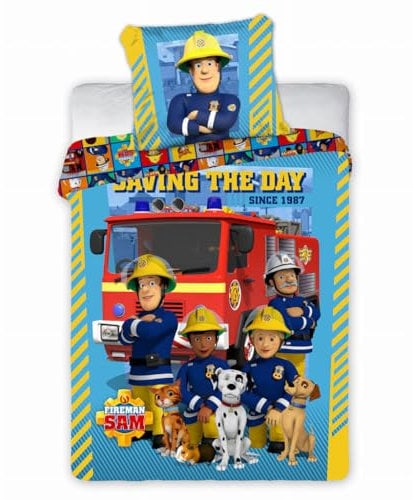 Faro Feuerwehrmann Sam Kinderbettwäsche-Set 100x135 cm, 40x60 cm