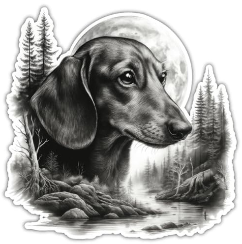 Samunshi® Wandaufkleber Dackel im Wald Wandsticker für Dackel Fans perfekt als Wand Dekoration für Wohnzimmer Schlafzimmer Wandtattoo Aufkleber Sticker für Wände 50x50cm