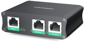 LINOVISION Industrial 2 Ports Gigabit PoE Extender, Passthrough and Split 30W POE to two PoE Cameras or Wireless APs, PoE Repeater or Booster to Extends Extra 100m