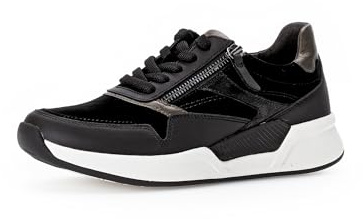 Gabor Damen Low-Top Sneaker, Frauen Sneaker,weit,Rose,gemuetlich,weiblich,stilvoll,heiss,sexy,Business,Glamour,Style,schwarz Kombi,36 EU / 3.5 UK